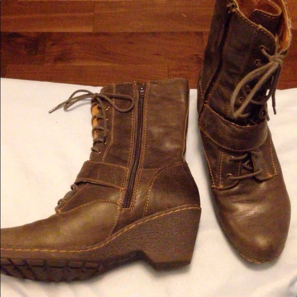 Brown combat real leather boots - Picture 3 of 5